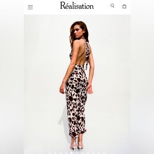 Realisation Par - The Simone dress - Chocolate Havana - Size Small